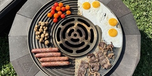 очаг своими руками на даче из кирпича (черный огнеупорный кирпич  Montenegro)