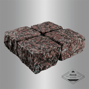 Гранитная брусчатка Гранатовый амфиболит, Колотая, 100x100 мм