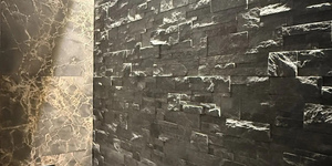 3D панели Кварцит RKS Slate Black Quartz Modern (фотоотзыв, интерьер, санузел) (1)