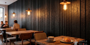 Реечная панель ДПК Мидл Лайнс, Дабл Лайнс и Моно Лайнс, Голландское Сгоревшее дерево (Holland Burntwood), Коэкструзия 2(фасад)