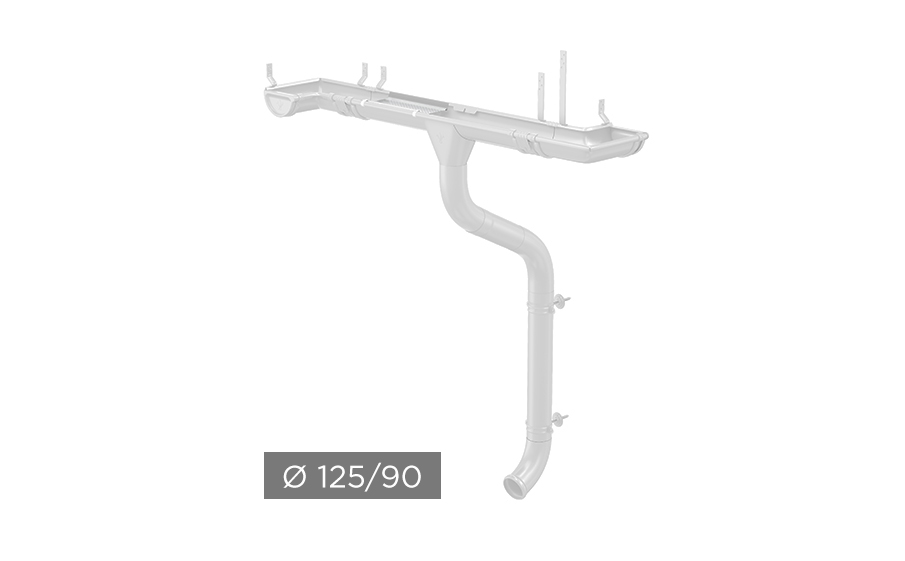 Водосточная система AQUASYSTEM PU 125/90 мм RAL 9003 в Краснодаре