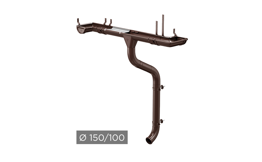 Водосточная система AQUASYSTEM PU 150/100 мм RAL 8017 в Краснодаре