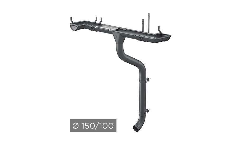 Водосточная система AQUASYSTEM PU MATT 150/100 мм RAL 7024 в Краснодаре