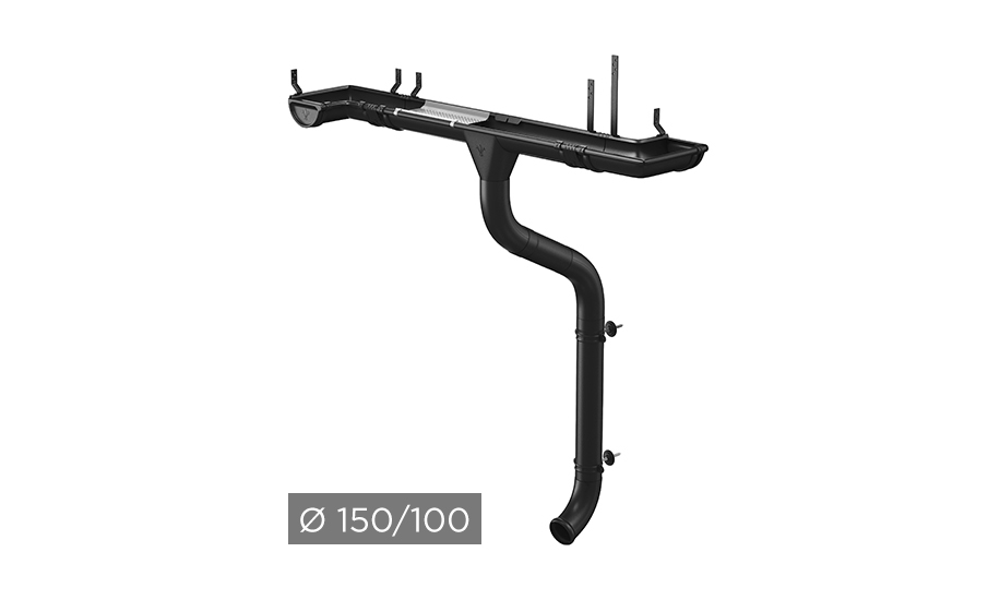 Водосточная система AQUASYSTEM PU MATT 150/100 мм RAL 9005 в Краснодаре