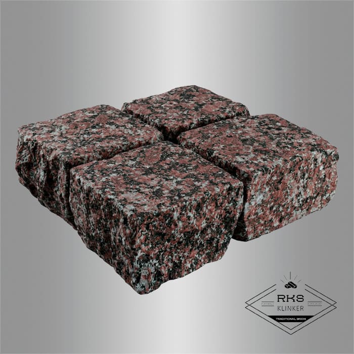 Гранитная брусчатка Гранатовый амфиболит, Француженка, 100x100 мм в Краснодаре