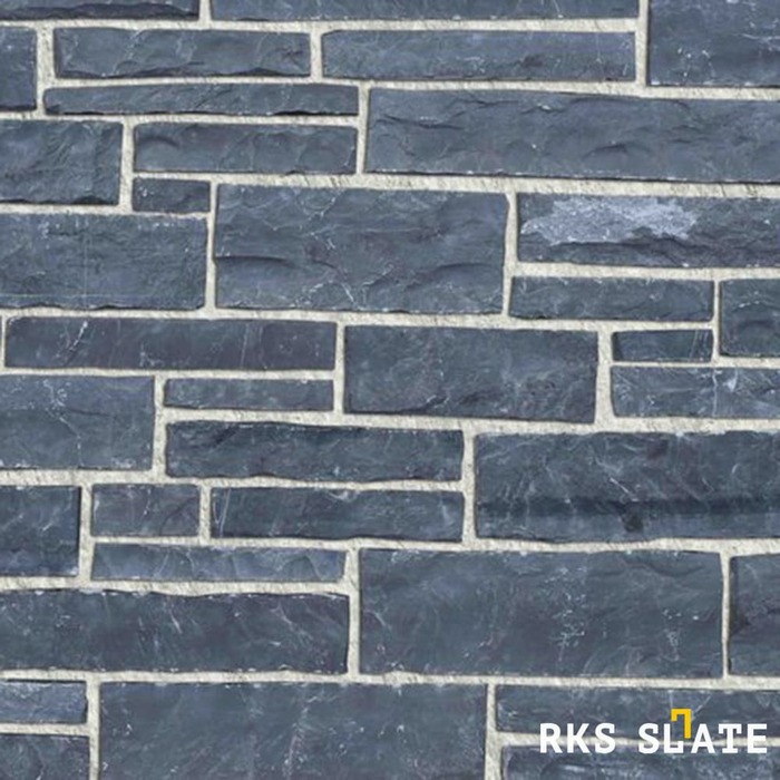 Фасадный облицовочный камень Black Slate Strips в Краснодаре