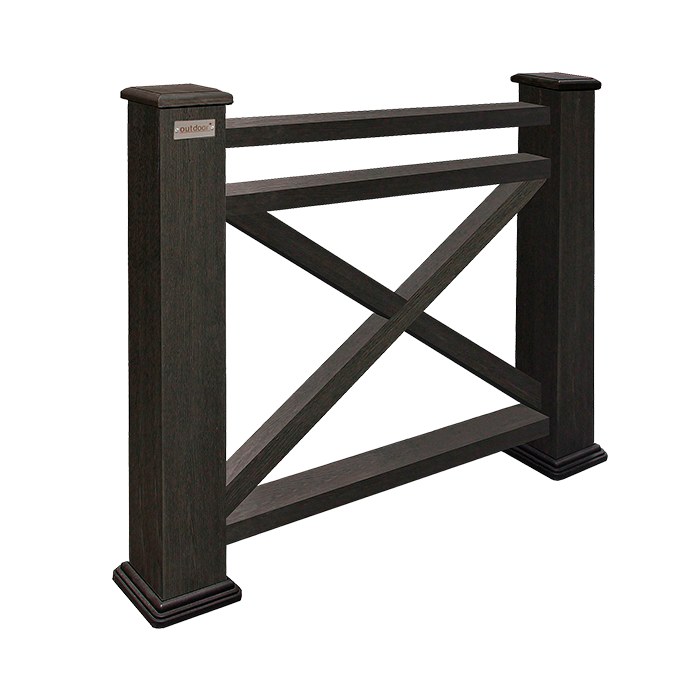 Ограждение из ДПК Outdoor, Кантри плюс, 3D STORM, Black в Краснодаре